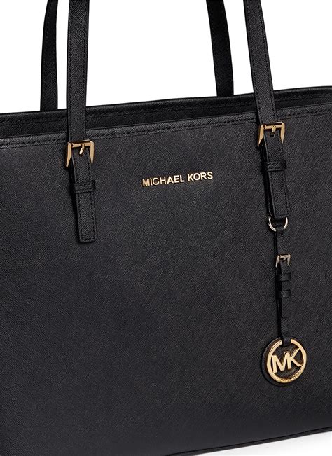 michael michael kors black jet set travel|mk jet set travel tote.